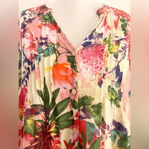 La Cera *Like New* Beautiful Floral Women’s Blouse Top Tunic | Size XL - Picture 4 of 12